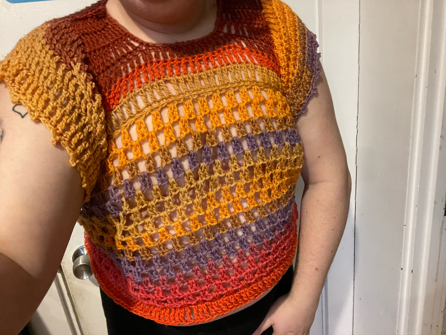 Crochet top - cap sleeve